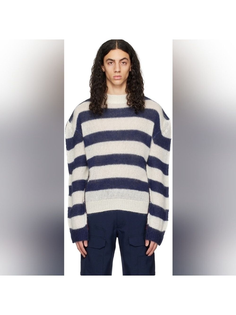 Marni mohair/wool sweater XXS XS S M L BNWT black and white front